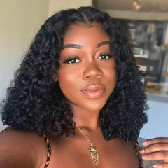 Middle Part Closure Bob Wigs 4x4 Glueless Human Hair Lace Wigs Pre-plucked 180% Density -SULMY | SULMY.