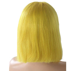 Yellow Bob Lace Front Wig Colored Short Human Hair Wigs -SULMY | SULMY.