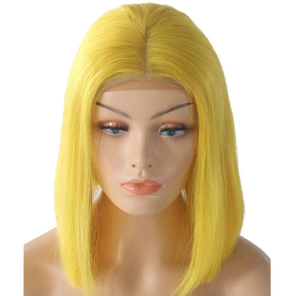 Yellow Bob Lace Front Wig Colored Short Human Hair Wigs -SULMY | SULMY.