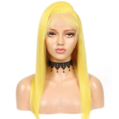 Yellow Wigs Human Hair Yellow Lace Front Colored Wig SULMY | SULMY.
